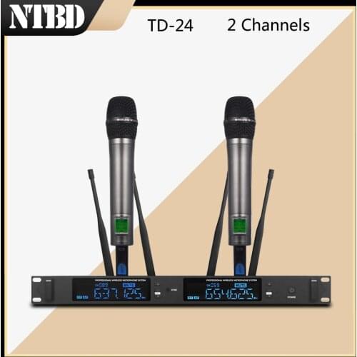 NTBD Conference wedding Singing Karaoke Stage Performance TD-24 Professional Wireless Microphone 2 channel 2 handheld Dynamic