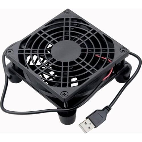 1 Set Gdstime Router Fan Cooler TV Box Wireless Cooling DC 5V USB Power 80mm 8cm 80x25mm with Screws Protective Net