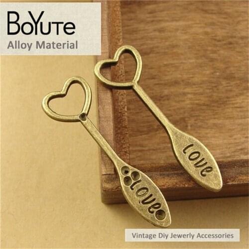 BoYuTe (100 Pieces/Lot) 38*12MM Fashion Vintage Bottle Alloy Love Words Beer Bottle Opener Pendant Charms Diy Jewelry Making