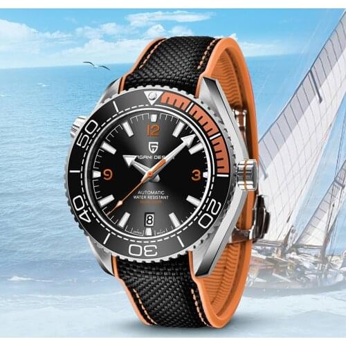 PAGANI DESIGN Stainless Steel Mens Mechanical Wrist Watch 100M Waterproof Ceramic Bezel Luxury Sapphire Glass Automatic Watches