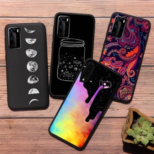 Cute color Starry sky simple linesPhone Case For huawei P40 lite P20 PRO P30 LITE P10 P9 lite Honor 10 LITE TPU Silicone Case
