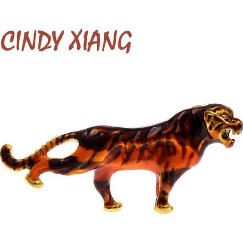CINDY XIANG Enamel Tiger Brooch Pins Zodiac Animal Brooches Women Child Jewelry Gifts 4 Colors Choose Accessories High Quality