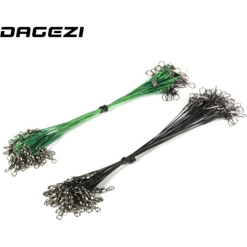 DAGEZI 30PCS/lot Fishing Line Steel Wire Leader fishing tackle box fishing gear accessories Connector copper swivel