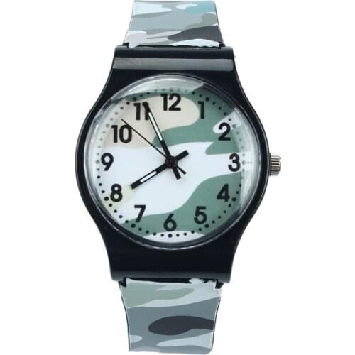 Kids Boys Camouflage Watch Children Girls Silicone Band Quartz Wrist Watches