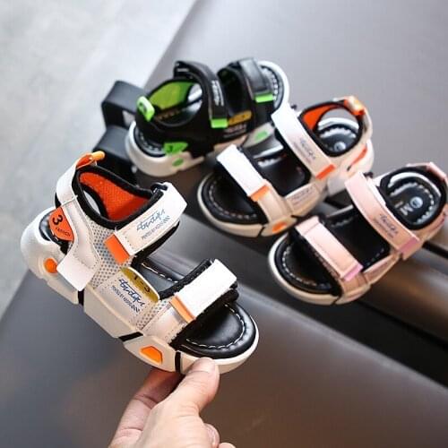 2021 childrens sandals summer childrens sports PU leather sandals open toe girls sandals fashion baby soft beach shoes boys