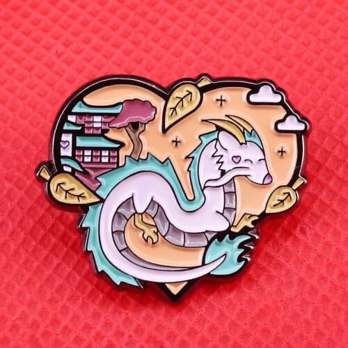 Dragon Haku enamel pin Spirited Away inspired brooch studio ghibli character pin