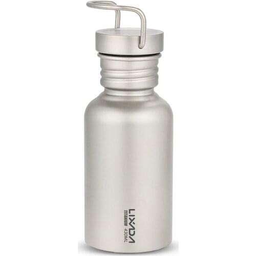 Lixada 430ml Leakproof Titanium Bottle Ultralight Outdoor Camping Cycling Hiking Sports Water Bottle Camping Equipment Cookware