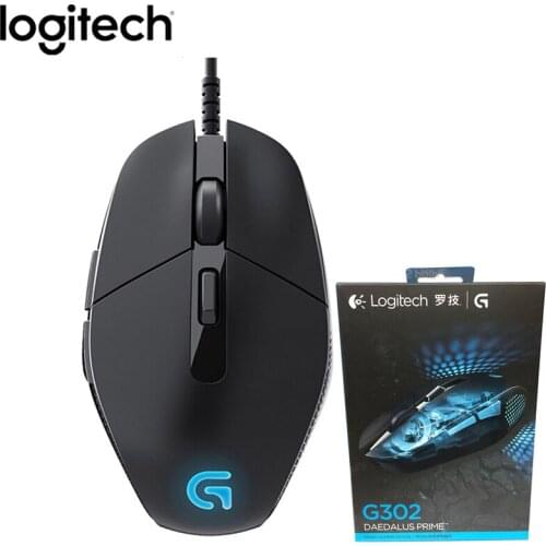 Logitech G302 Daedalus Prime MOBA Gaming Mouse 6 Buttons 4000DPI Wired Mouse for PC Computer Game Mice