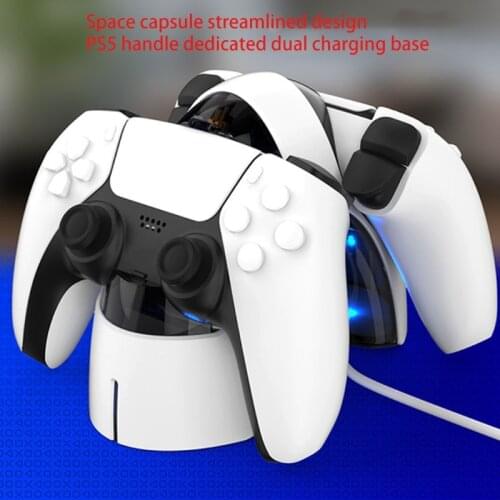 Controller USB Charging Station Dock for Dual Shock 5 Controller-Black for PS5