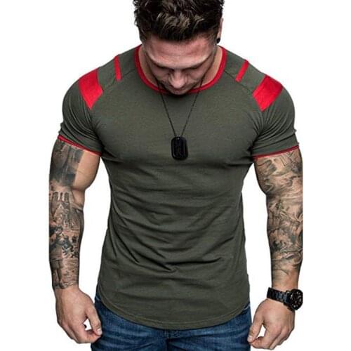 Summer New Splicing Short Sleeve T-shirt Mens Casual O-neck Hip Hop T-shirt Mens Loose Fit Fashion T-shirt Top US M-3xl