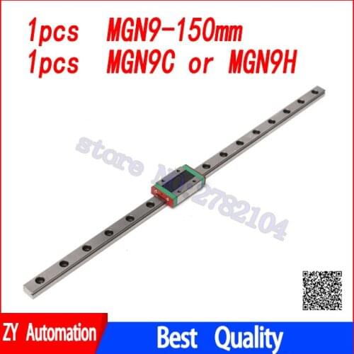 Linear Guide 9mm MGN9 150mm linear rail way + MGN9C or MGN9H Long linear carriage for CNC X Y Z Axis