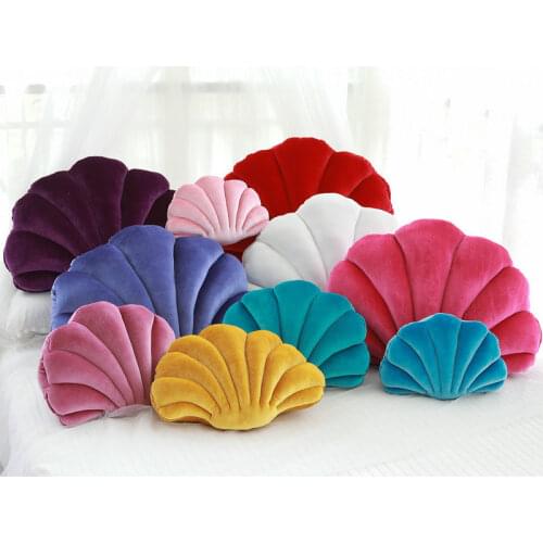 Lovely Fairy princesss Home Shell Stuffed Pillow Fantastic Velvet Pillow Sea Shell Home Decor Bed Sofa Cushion Gift