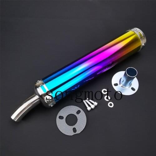 Multicolor Universal metal 60X280mm Motorcycle Racing Exhaust Muffler Silence Silencer 2 Stroke Exhaust Pipe Muffler