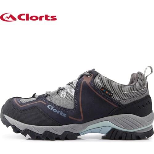 Clorts Men Genuine Leather Hiking Boots Waterproof Outdoor Trekking Sneakers Anti-slippery Hiking Shoes HKL-826
