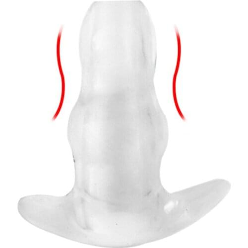 Soft Silicone Hollow Anal Plug Penis Butt Enema Adults Products Prostate Massager Erotic Sex Toys Masturbator for Women Men Gay