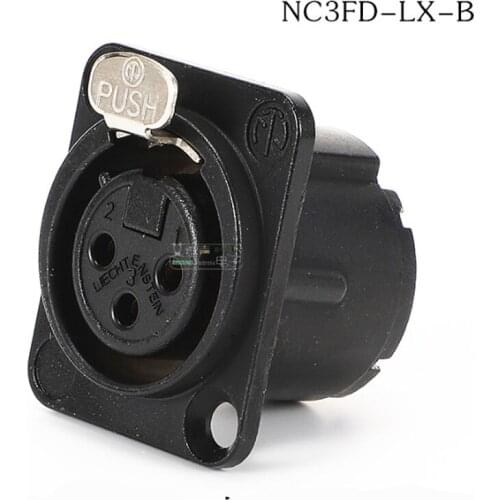 NC3FD-LX/NC3MD-LX XLR Audio Female/Male Socket Connector 3-Poles 3Pin Silver-Plated For NEUTRIK High-quality microphone