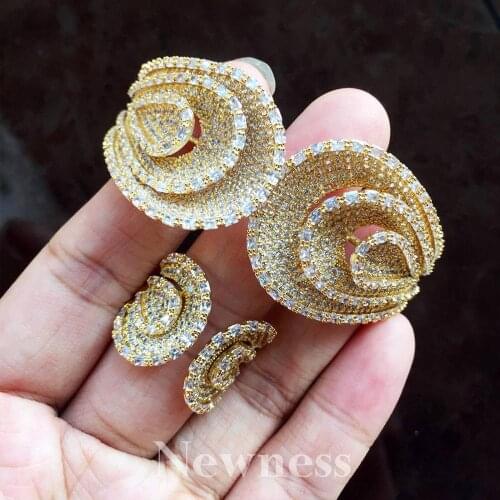 Newness Luxury Trendy Water Drop Full Mirco Pave Cubic Zircon Women Party Engagement Width High Quality Jewelry