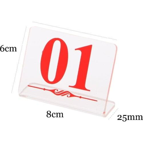 New Arrival L - Type Restaurant Table Number Card Clear Acrylic Digital Number Seat Table Signage Hotel Desk Sign Rack 5pcs/lot