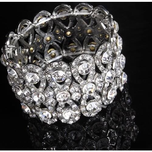 New Rhinestone Bracelet Retro Floral Fashion Bracelet Bride 170723 - 1