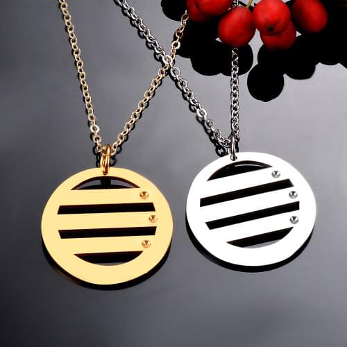 Stainless Steel Charms Blank Necklace Mirror Surface Gold Choker Necklace Pendant Nameplate Gift