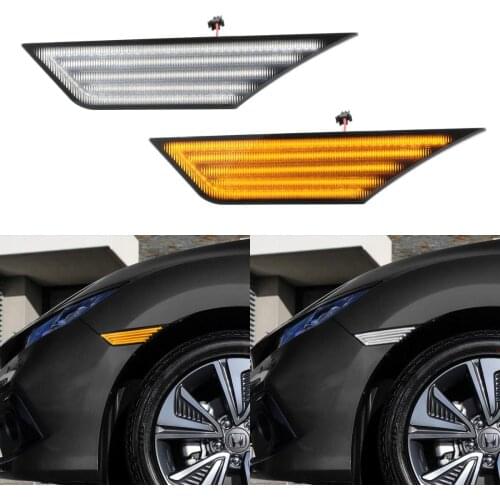 Front Fender Side Marker Light Turn Signal Lamp Assembly Replacement Compatible for Honda Civic,10th GEN Civic,Smoke Lens