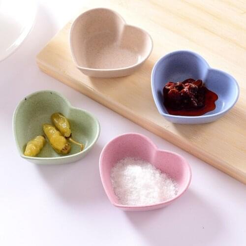 Full package mail wheat round leaves small plate creative snack plate heart shaped plum blossom vinegar dish soy sauce dish pick