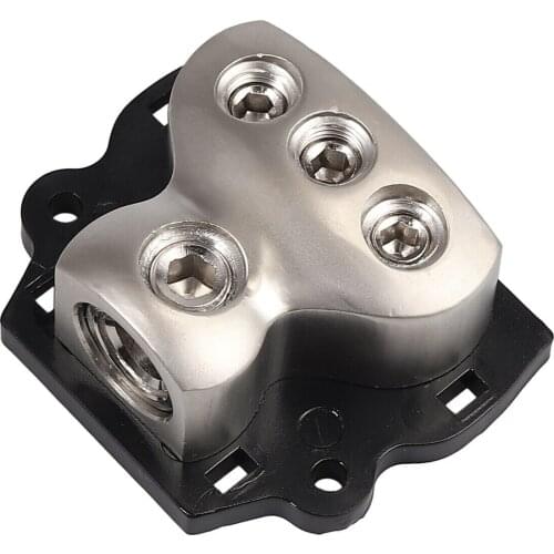1 In 3 Out Car 1PC Power Distributor Block 3 Way 4 AWG Audio Deep Wire Recesses Distribution Block