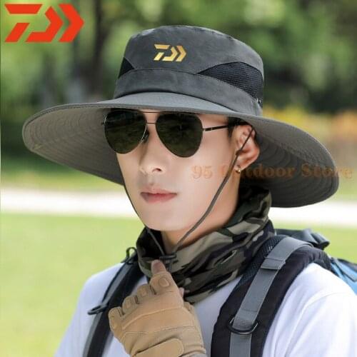 2021 Daiwa Hat Hats for Men Quick Dry Anti-Uv Protection Hat Waterproof Adjustable Fishing Hat Breathable Sunshade Fishing Caps
