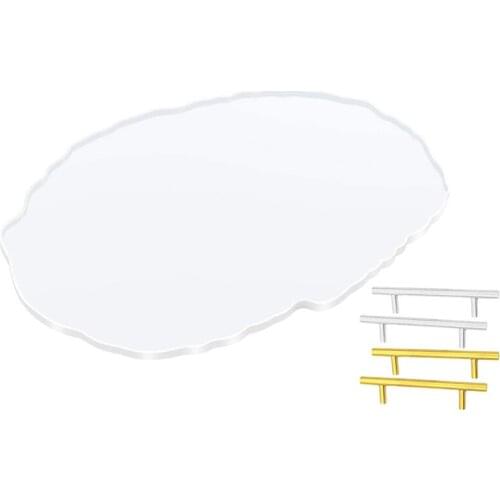 Silicone Resin Tray Molds Oval Platter Molds with 2 Pair Handles, Epoxy Resin Casting Molds for Making Tray