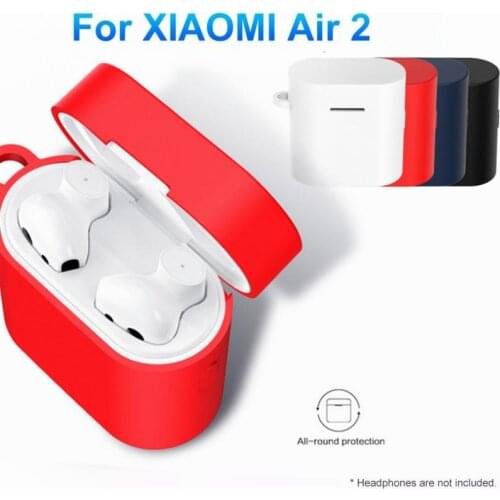 Silicone Protective Earphone Case for Xiaomi Air 2 wireless earphones Boxs For Xiaomi Mi Air 2 Earbuds Cover with Hook