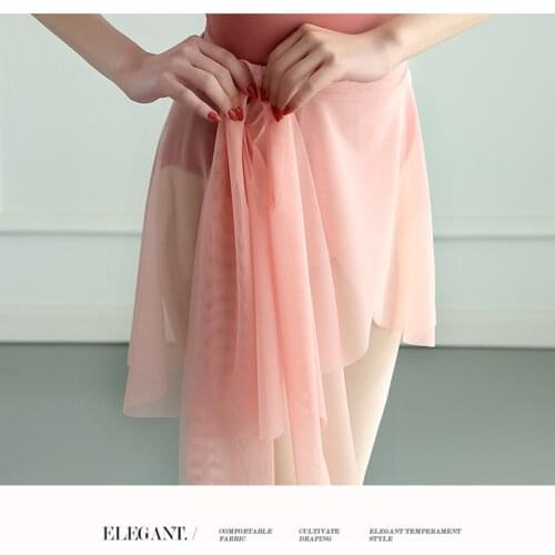 Women Fairy Dancer Outfit Ballet Skirt Adult Asymmetry Wrap Chiffon Dance Tutu Skate Ballerina Skirts Mesh Classical Dancewear