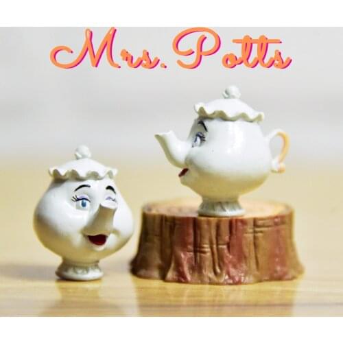 12PCS 3cm High quality Original bulk Disney beauty and beast teapot lady cartoon doll model tea pot lady