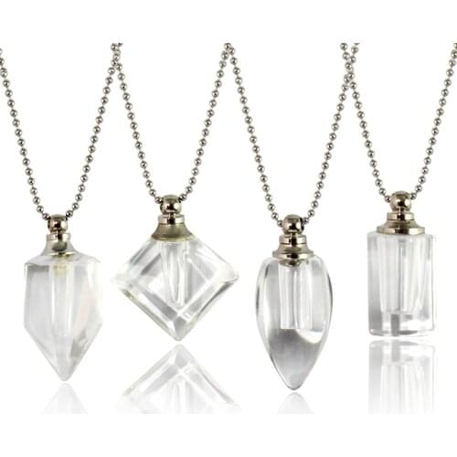 2PCS Name on Rice Necklace Crystal Vial Jewelry Glass Vial Pendant Necklace Wishing Necklace Jewelry Charm