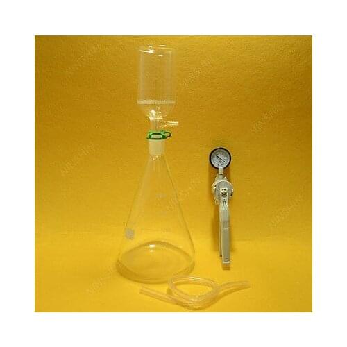 2000ml,24/40,Suction Filtration kit,70mm Filter Funnel,Glass Flask,Vacuum Pump