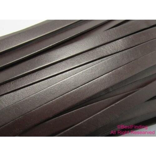 5mm Genuine leather cord 5x2mm Flat leather cord Brown leather strips