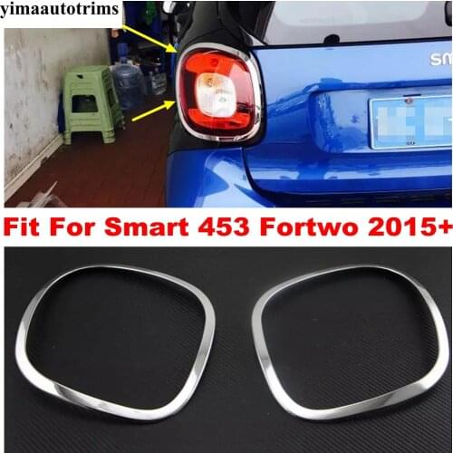 Car Rear Tail Fog Light Fog Lamp Frame Cover Trim ABS Chrome Accessories Exterior Refit Kit Fit For Smart 453 Fortwo 2015 - 2020