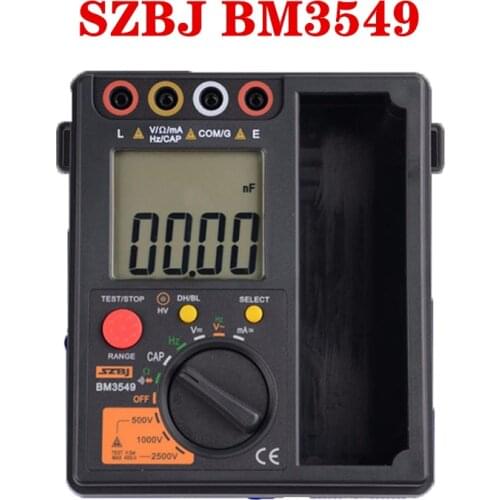 SZBJ BM3549 Resistance Meter Megger Test 2 in 1 Digital Insulation Resistance Test Meter Multimeter Megohmmeter Megger Ohm Teste