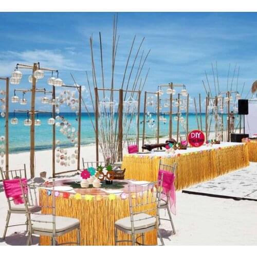 DIY Flowers and Plants Beach Decoration Hawaiian Table Skirt Tropical Wedding Party Home Decoration Supplies table Skirt
