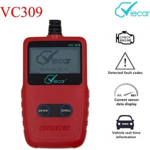 Viecar VC309 OBDII EOBD Diagnostic Scanner VC 309 better than ELM327 OBD OBD2 Diagnosis Tool Support for SAE J1850 Protocols