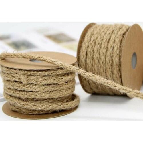10M Jute Burlap Braided String Hessian Ribbon Rope Wedding Party Craft Decor