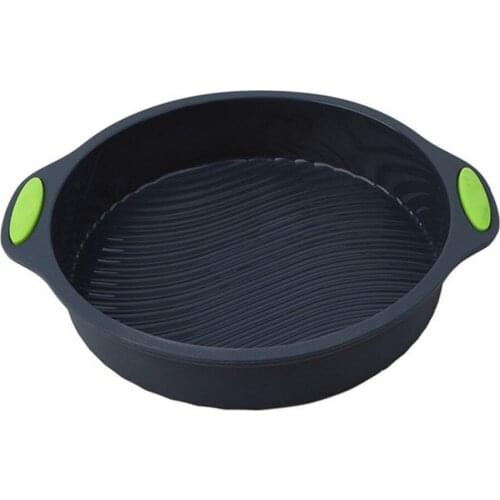 Round Silicone Cake Pan Baking Cake Mold No-Stick Brownie Pan Baking Tray,9-inch ,Green or Grey
