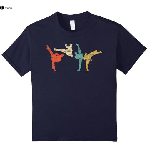 Short Sleeve Cool Casual Classic Vintage Style Taekwondo Martial Arter T-Shirt O-Neck T Shirt Men