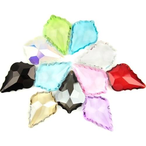 10pcs 38mm/50mm/63mm/76mm Crystal Glass Chandelier Crystal Maple Leaf Crystal Hanging Pendant For Lamp Part