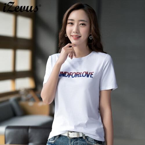 Женские футболки с надписями IZEVUS China At AliExpress