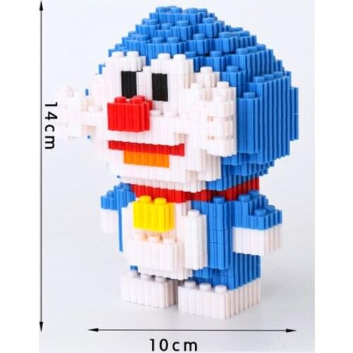 Creator Doll Mini Diamond Particles Dorami Doraemoned Blue Fat Man Mini Creator Building Block Cute Brick Headz Toys For kids