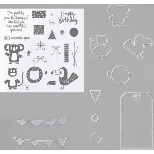 M76D Cute Animal Koala Silicone Seal Carbon Steel Cutting Dies DIY Scrapbooking Photo Album Embossing Paper Cards Making Stencil