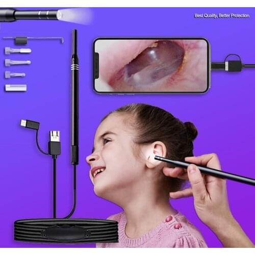 Mini Camera Ear Clean Endoscope for Smartphone Android Borescope Otoscope Probe Micro Endoscopic Camera Endoscope Usb C