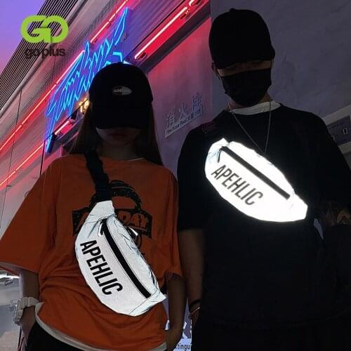 GOPLUS Fashion Luminous Reflective Crossbody Bags for Women 2021 Canvas Hip-Hop Streetwear Casual Travel Chest Waist Bag Bolsa