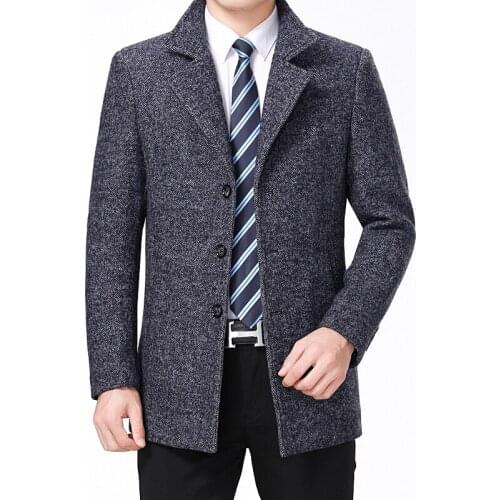 Mens Clothing Autumn Winter For Male Coat 50% Off Men' s XXL XXXL Casual Mens Wool Jackets Overcoat