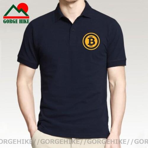 GorgeHike Bitcoin Polo Shirts Men Luxury Brand Clothing High Quality Man Bitcoin Polo Shirt Male New Business Crypto Coin Shirt